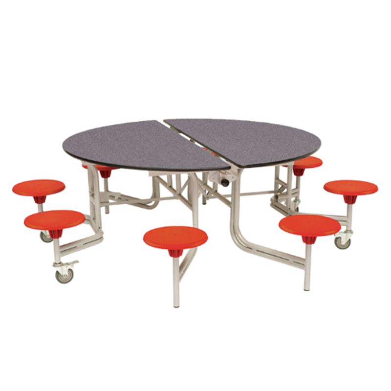 SpaceRight Eight Seat Round Mobile Folding Dining Table